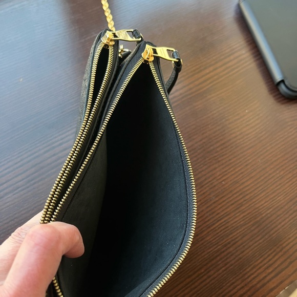 Authentic Louis Vuitton Double-Zip Pochette in Black Monogram Empreinte … - Picture 7 of 14